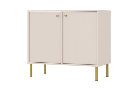 Komoda Kioto II 84 cm béžová minimalistický design ideální návrh komody do ložnice nebo obývacího pokoje zlaté úchyty