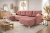 Rohová sedací souprava s funkcí spaní Felicie U lososová stylová a elegantní rohová sedací souprava, která se hodí do skandinávského stylu uspořádání