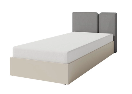 Postel Paguro 90x200 cm s kontejnerem béžový písek ideální do dětského pokoje s čalouněným čelem 