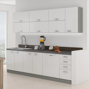 Sada kuchyňského nábytku Bianka 260 cm lesklá čela jedinečný styl skříněk bude ladit s interiérem každé kuchyně