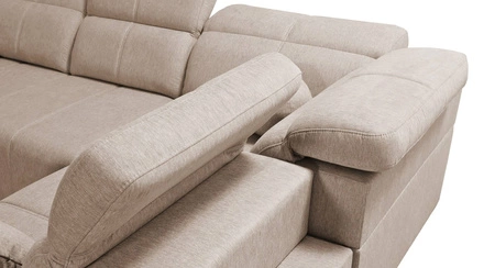 Rohová sedací souprava s funkcí spaní Tesalia III Lux modrá pravá komfortní rohová sedací souprava s výsuvnou podnožkou Posuvná funkce opěradla