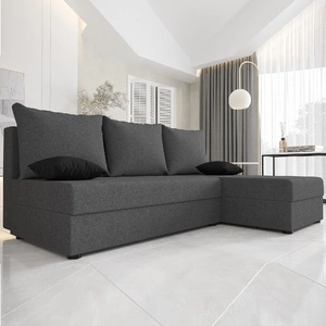 Rohová sedací souprava s funkcí spaní Bowers grafitová pravá rohová sedací souprava s kontejnerem na lůžkoviny se zárukou nejvyššího komfortu