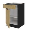 Stojící kuchyňská skříňka se zásuvkou a policí Crotone 50 D 1F 1S BB kovové hrany úchytek skříňka odolná proti vlhkosti a poškození