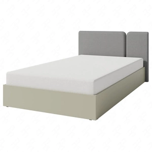 Postel Paguro 120x200 cm s úložným prostorem z eukalyptu ideální do dětského pokoje s čalouněným čelem