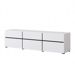 TV skříňka Cross 180 cm bílá moderní design ideální skříňka do obývacího pokoje a obýváku geometrický tvar
