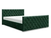 Čalouněná postel Viamao 180x200 lahvově zelená s kontejnerem v moderním skandinávském stylu s prošívaným čelem a nohama 