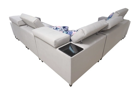 Rohová sedací souprava s funkcí spaní Hampton III quartz růžová pravostranná pohodlná rohová sedací souprava z hladké a měkké sametové tkaniny