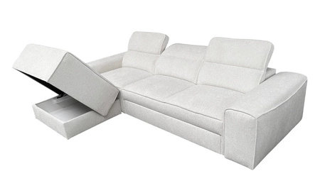 Rohová sedačka s funkcí spaní Viano patina levá strana stylová rohová sedačka zajímavého tvaru nastavitelné opěrky hlavy dekorativní polštáře