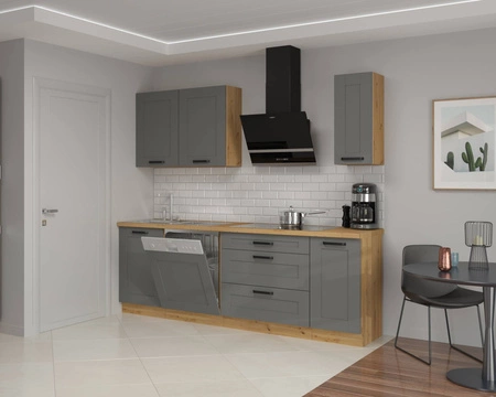 Sada kuchyňského nábytku Asti 230 cm skříňky vypadají skvěle v klasických i moderních interiérech