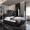 Čalouněná postel Lugo 180x200 černá s čelem v moderním stylu ideální do ložnice