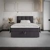 Kontinentální postel Flint 120x200 grafit v moderním skandinávském stylu s čalouněným čelem postele s úložným boxem