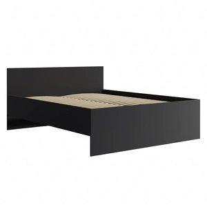 Postel Maxione 160x200 cm černá ideální postel do ložnice pro milovníky minimalistického uspořádání vysoké pohodlné čelo
