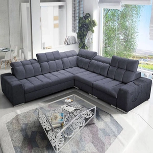 Rohová sedačka s funkcí spaní Luigi III grafitová pravá pohodlná rohová sedačka do obývacího pokoje ideální pro každodenní relaxaci