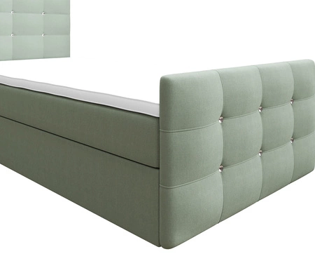 Kontinentální postel Kansas 120x200 v mátové barvě v moderním skandinávském stylu s čalouněným čelem a nohama