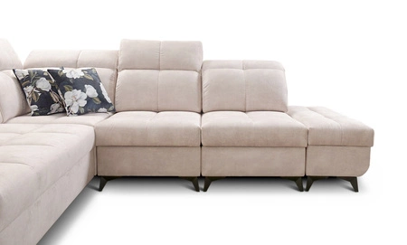 Rohová sedací souprava s funkcí spaní Buffalo IX zelená pravá strana Stylová rohová sedací souprava do pokoje z velurové tkaniny Dekorační polštáře