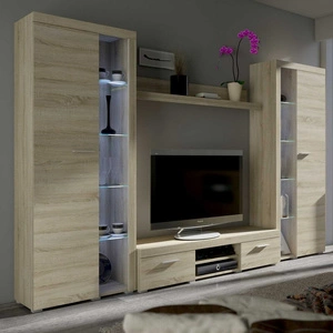 Rene XL nástěnná skříňka světlý dub sonoma ideální pro milovníky moderních aranží elegantního charakteru s širokou funkčností