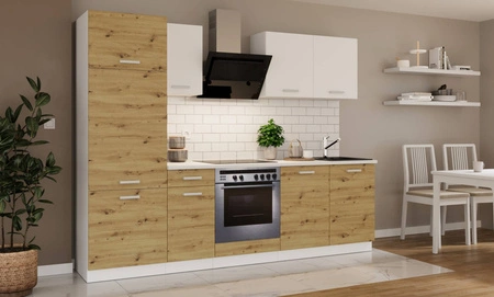 Kuchyňská souprava Toni 260 cm bílá / dub artisan top vypadá skvěle v klasických interiérech