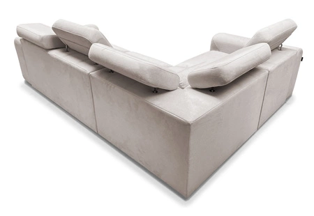 Cantare II rohová pohovka s funkcí spaní cihlově červená levá pohodlná rohová pohovka do obývacího pokoje se stylovým charakterem měkká látka