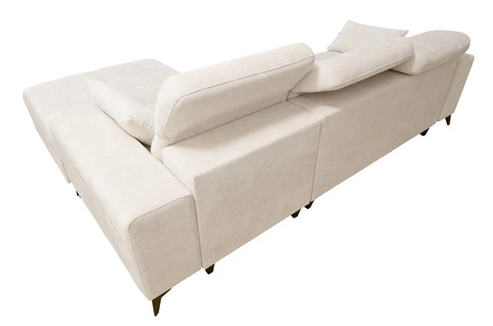 Rohová sedačka s funkcí spaní Penejos béžová pravá elegantní rohová sedačka s úložným prostorem na lůžkoviny pohodlné nastavitelné opěrky hlavy