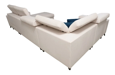 Rohová sedací souprava s funkcí spaní Kelly IV hnědá pravostranná proplétaná pohodlná rohová sedací souprava nastavitelné opěrky hlavy boční čalounění s lamelami