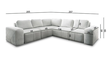 Bovec III rozkládací pohovka olivová levá extrémně stylová rohová rozkládací pohovka ideální do prostorného obývacího pokoje