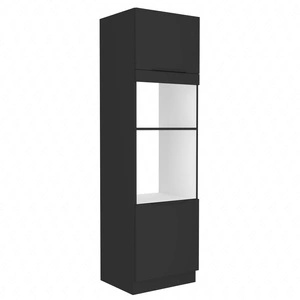 Kuchyňský podstavec Black 60 DPM-210 2F vestavná skříňka na mikrovlnnou troubu a troubu odolná proti páře, teplu a rozlitým tekutinám