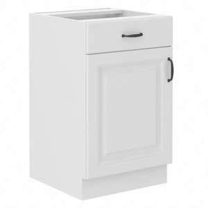 Stojatá kuchyňská skříňka se zásuvkou a policí Snow 50 D 1F 1S BB skříň odolná proti páře vysoké teplotě a rozlité kapalině