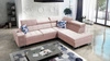 Rohová sedací souprava Hampton VII na spaní Hampton VII quartz růžová pravá rohová sedací souprava do vašeho pokoje ze sametové látky s hladkým povrchem