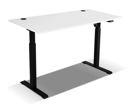Výškově nastavitelný psací stůl Makana světle šedý univerzální a funkční kus nábytku s deskou o tloušťce 28 mm do pracovny nebo pokoje pro mladé