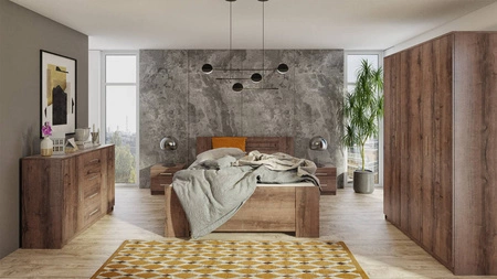 Ložnicová sestava Rico dub klášter nadčasový design ložnicová sestava nábytku z kvalitní laminované desky