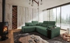 Rohová sedací souprava s funkcí spaní Tesalia VII mint levá moderní design pohodlný posuvný opěrák zásuvka v boční části nábytku