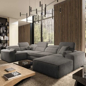 Rozkládací pohovka Viano IV šedá pravostranná designová rohová pohovka s funkcí spaní, ideální pro moderní bydlení