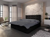 Černá kontinentální postel Fresno 160x200 v moderním skandinávském stylu s čelem