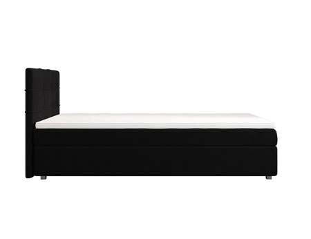 Kontinentální postel Fresno 90x200 černá v moderním skandinávském stylu s čalouněným čelem postele s úložným boxem