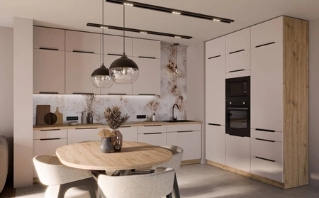 Rohová kuchyňská skříňka Soela 90x90 DN 2F BB kovová hrana úchytka skříňka odolná proti vlhkosti a poškození