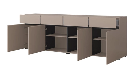 Komoda Cross 225 cm tmavě béžová jednoduchý tvar v moderním designu ideální komoda do obývacího pokoje geometrický tvar