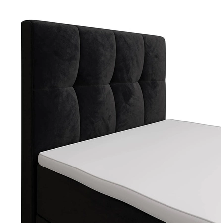 Kontinentální postel Manhattan 120x200 grafit v moderním skandinávském stylu s čalouněným čelem a nohou postele s úložným boxem