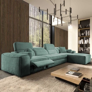 Rohová sedačka s funkcí spaní Viano XII Lux patina pravá designová rohová sedačka do obývacího pokoje s pohodlnou výsuvnou opěrkou nohou