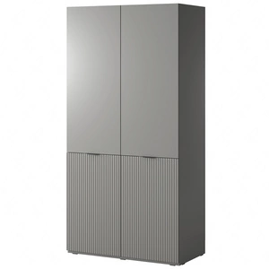 Šatní skříň Sandbox 101 cm šedá elegantní a funkční šatní skříň s drážkovanými čely kus nábytku z kolekce modulárních šatních skříní