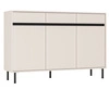 Komoda Osaka 149 cm béžová/černá minimalistický design ideální pro obývací pokoje a ložnice vkusné drážkované čelo