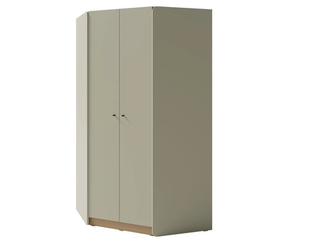 Rohová skříň Olivio 145 cm eukalyptus / dub baltický dune moderní design povrchová úprava ABS a černé úchytky