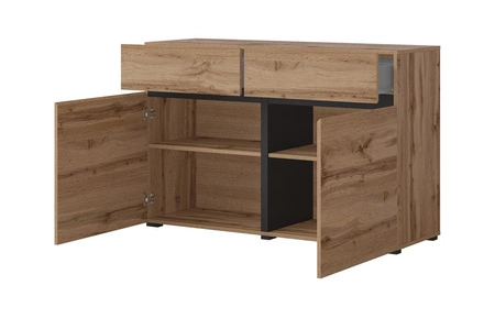 Komoda Cross 119 cm dub wotan moderní design ideální komoda do obývacího pokoje ložnice nebo kanceláře jednoduchý tvar