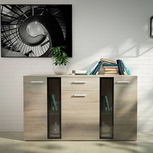 Komoda Senja 140 cm biała nowoczesny design mebla obrzeża komody wykończone specjalną okleiną PVC