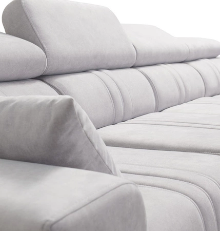 Rohová sedací souprava s funkcí spaní Castel XII šedý jasan pravý roh Stylová a pohodlná rohová sedací souprava do obývacího pokoje funkční polohovatelné opěrky hlavy