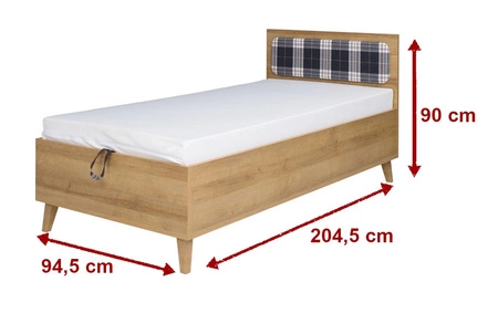 Nábytková sestava Memone zlatý dub / bílá / grafit moderní designová stylová sestava nábytku do pokoje pro mládež ve skandinávském stylu