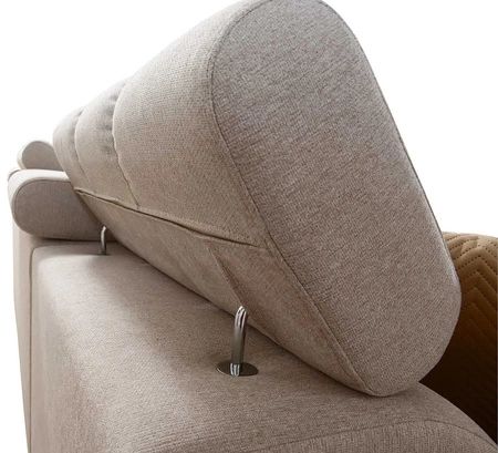 Rohová sedací souprava s funkcí spaní Bolmso VI mint right pohodlná rohová sedací souprava s nastavitelnými opěrkami hlavy dekorativní prošívání na sedáku