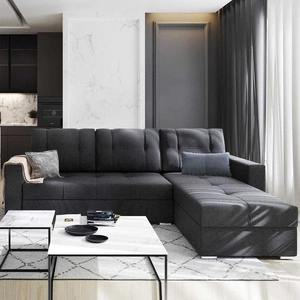 Šedá pravá rohová pohovka Aldo s funkcí spaní zaručuje nejvyšší pohodlí a funkčnost