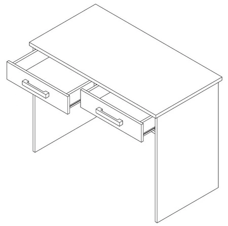 Toaletní stolek se zásuvkami Maximus 100 cm bílý moderní designový nábytek hrany nábytku zakončené speciální dýhou