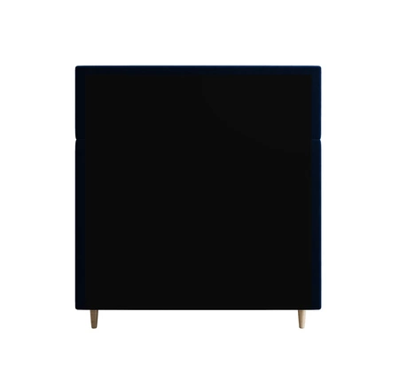 Modrá kontinentální postel Benet 100x200 v moderním skandinávském stylu s čalouněným čelem a nohama postele s úložným boxem