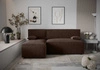 Rohová sedací souprava s funkcí spaní Brandon hnědá levá strana měkká tkanina s charakteristickou smyčkovou povrchovou nádobou na lůžkoviny